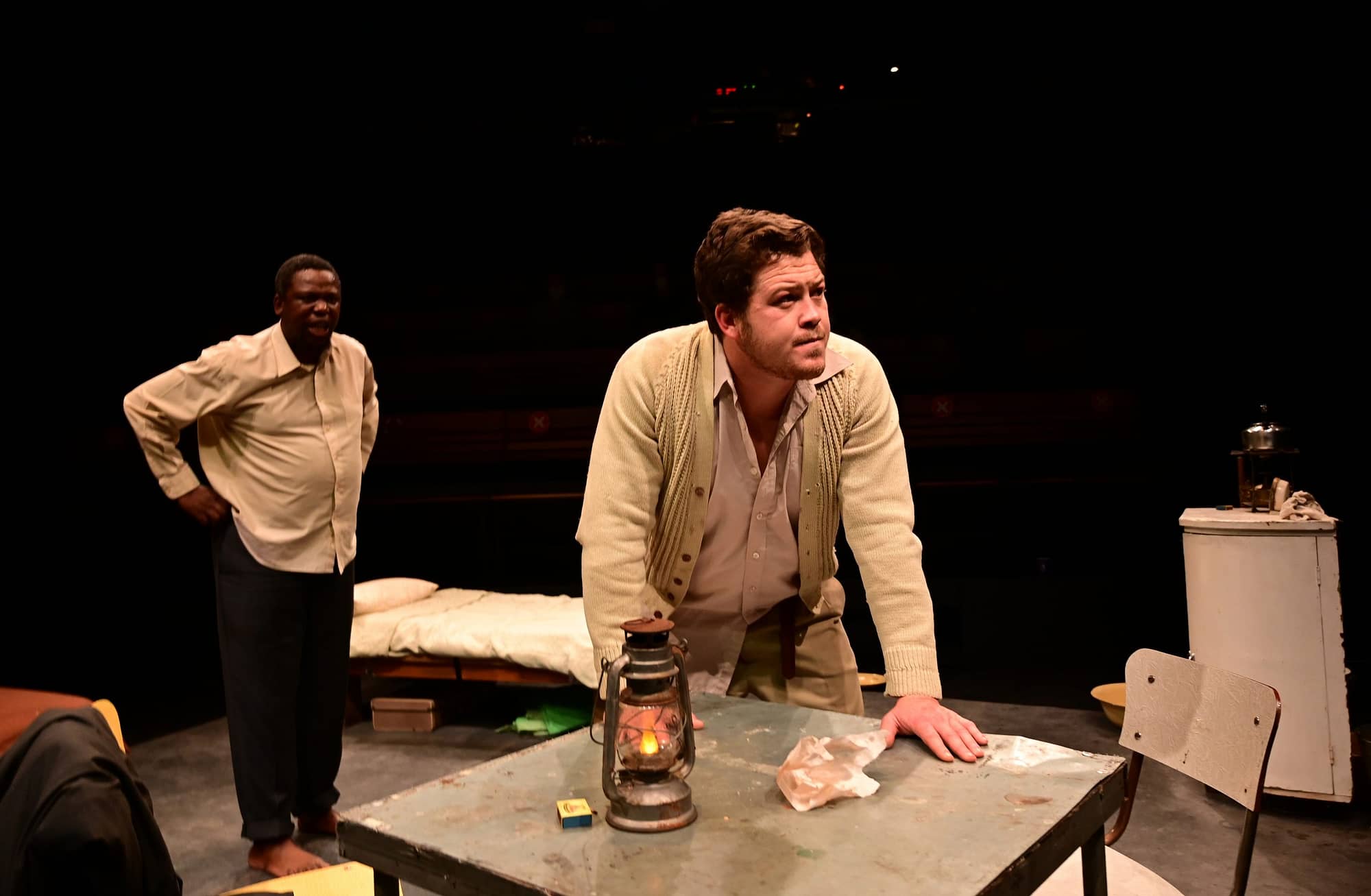 Mncedisi Shabangu and Francois Jacobs in Blood Knot at the Market Theatre in Johannesburg (Photos by Siphiwe Mhlambi)